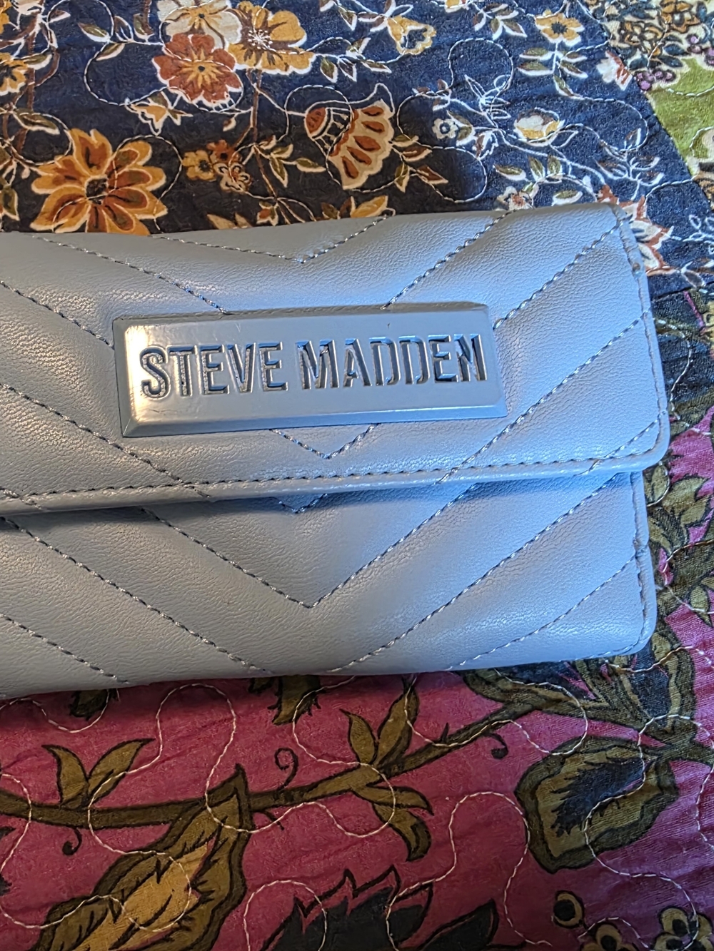 Steve Madden Light Blue Quilted Wallet